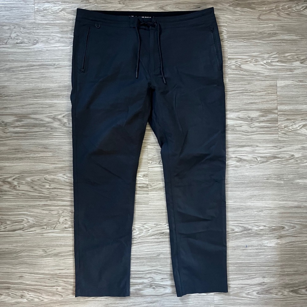 Roark Layover Traveler Pant Mens 38 Black RP313 Stretch Cotton Nylon Straight